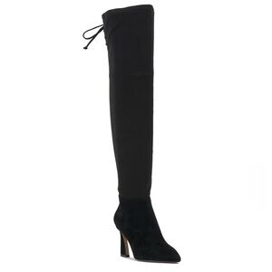 VINCE CAMUTO OVER THE KNEE DRAWSTRING BOOTS STILETTO HEEL DESIGNER VINCE